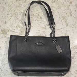 Coach Black Leather Shoulder Bag